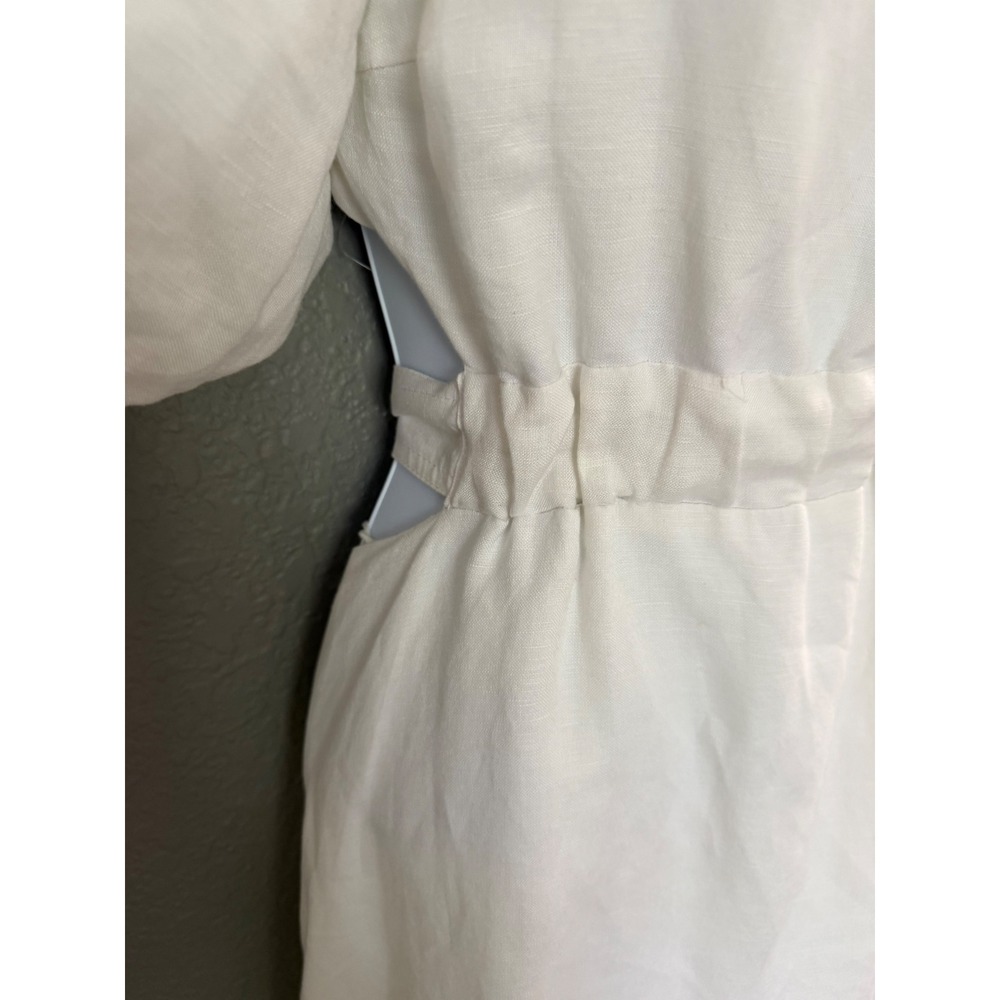 ASTR The Label White Romantic Dress XS Cutout Tie Back Tiered Midi Garden - Picture 7 of 14